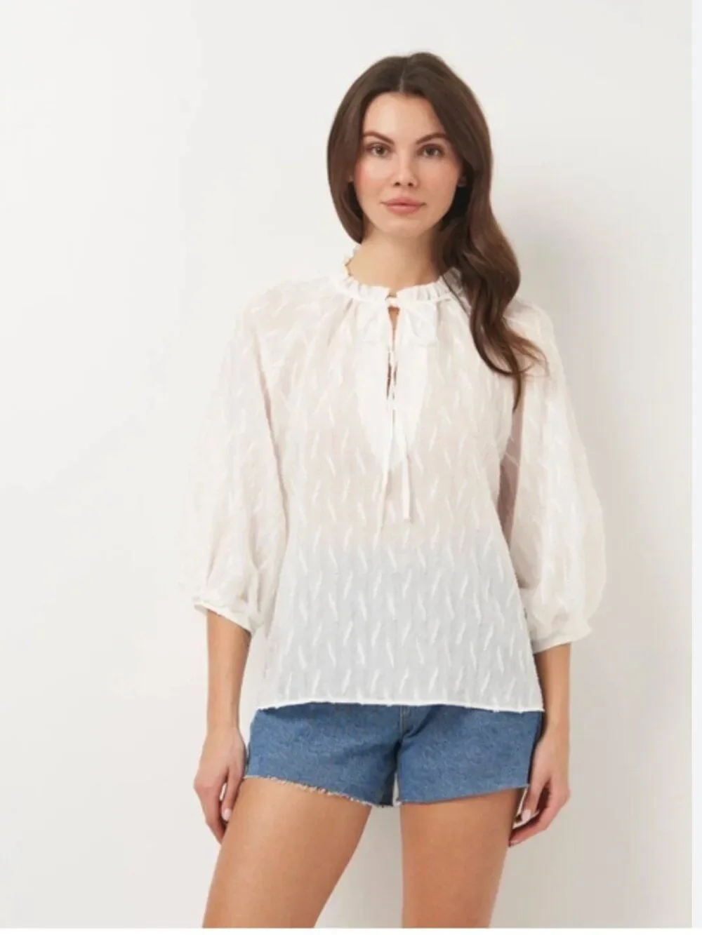Zara Women Shirt Blouse Top L White Half Sleeve 3564/167 NWT